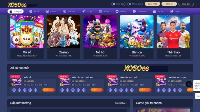xoso66 với giao diện bắt mắt